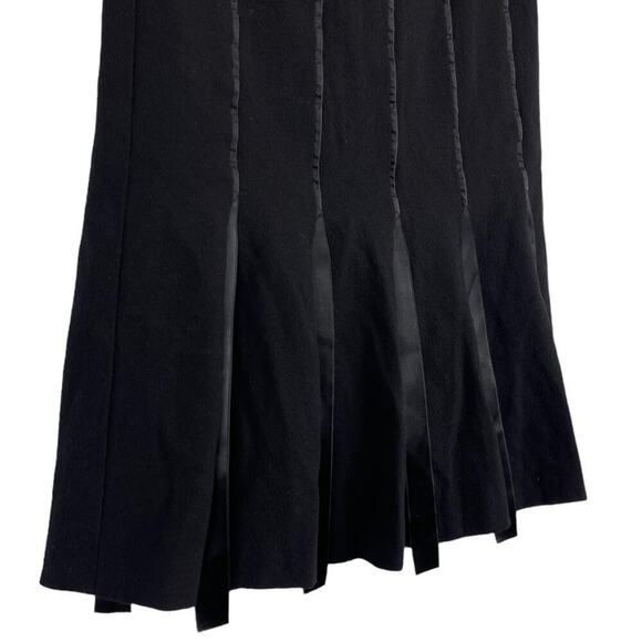 Escada 100% New Wool Pleated Ribbon Accents Knee-Length Black Skirt Size 34 - Picture 6 of 15